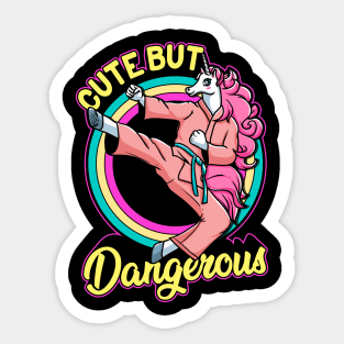 Cute But Dangerous! Funny Karate and Mixed Martial Arts Gift Sticker